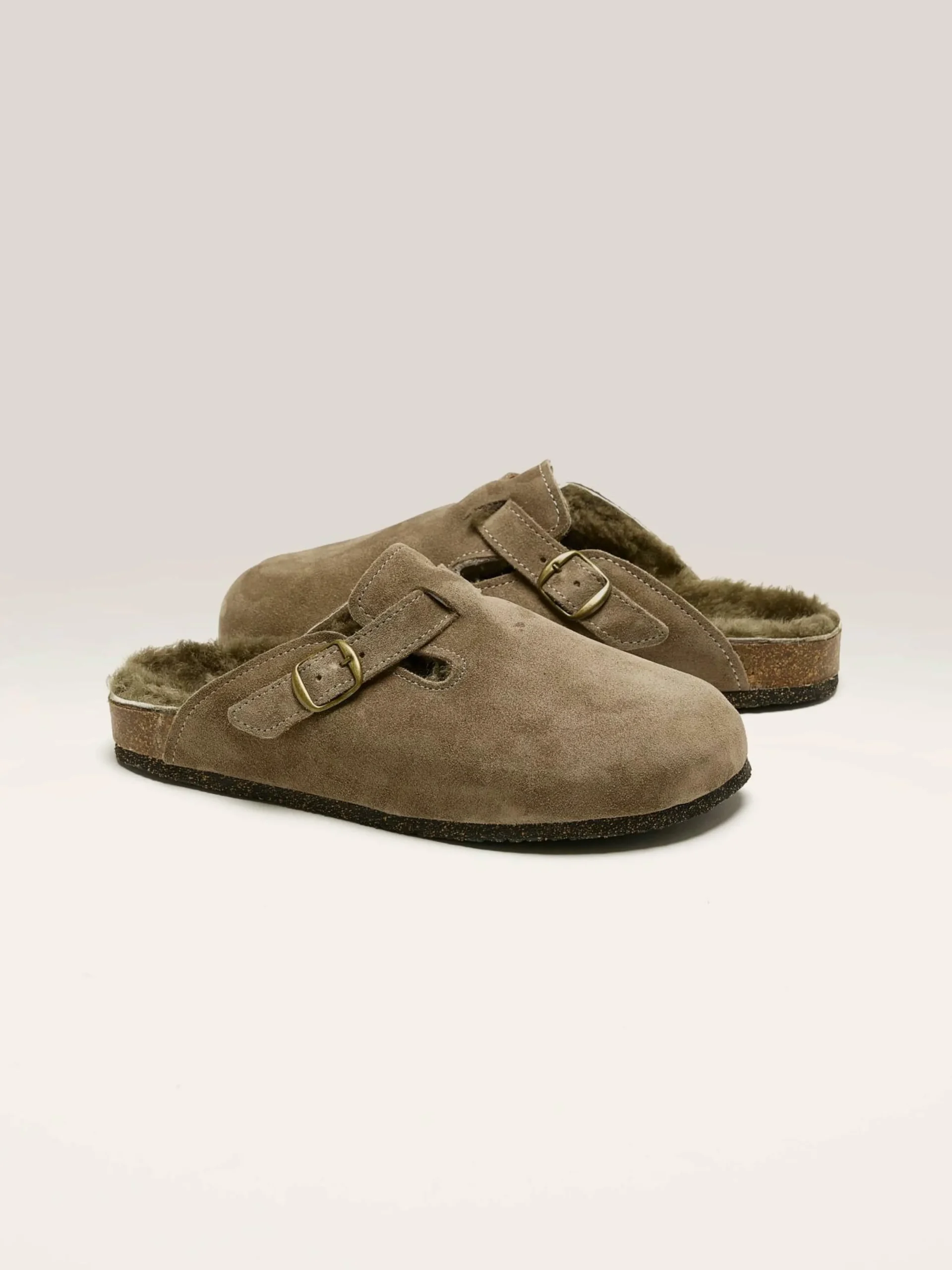 BOSABO Sabots En Velours Taupe