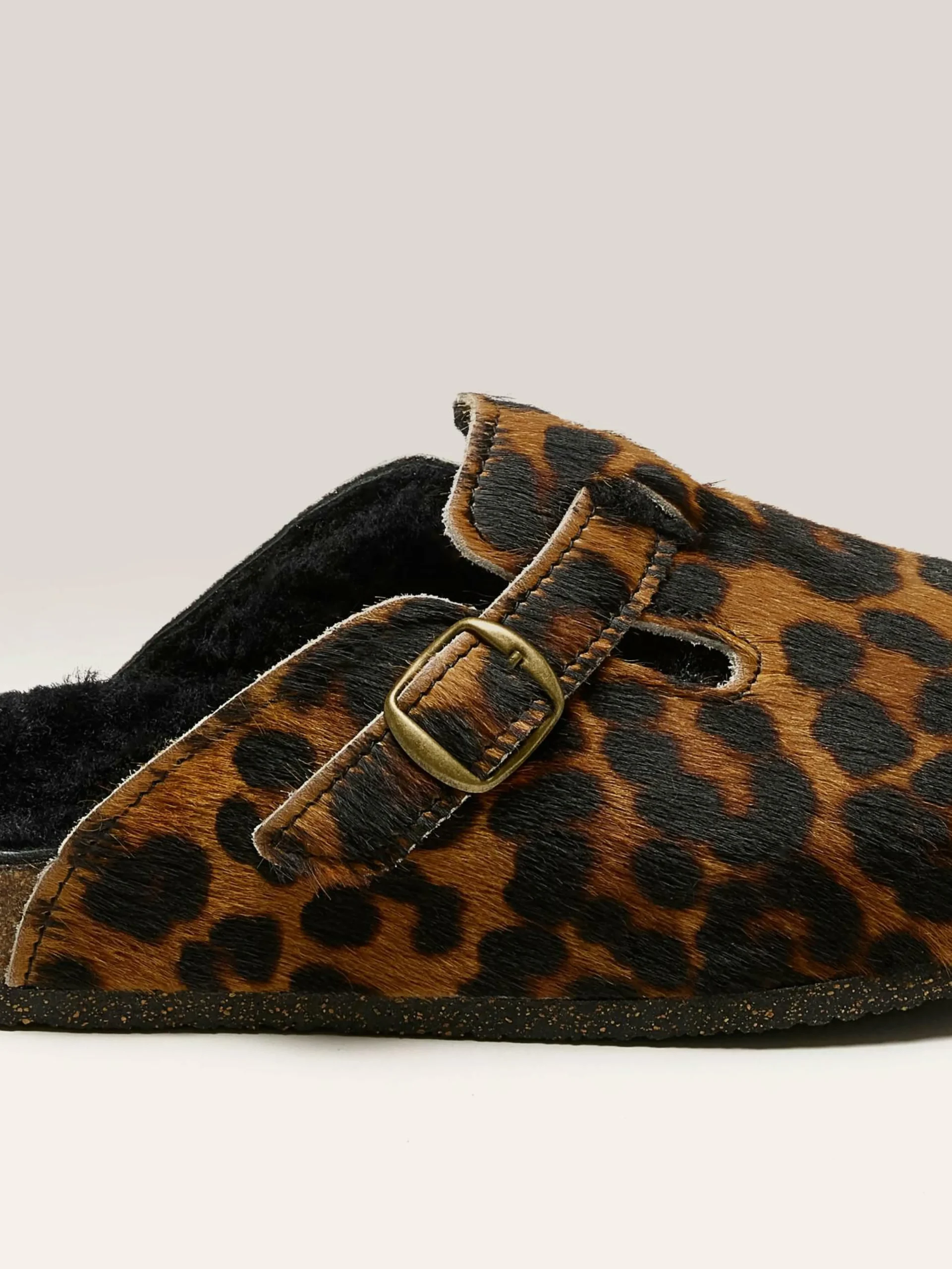 BOSABO Sabots Léopard Noir