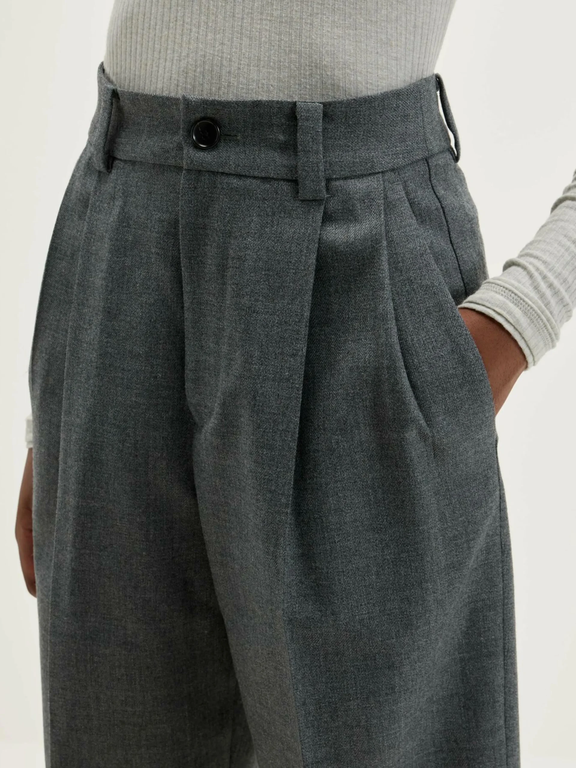 NICHOLSON & NICHOLSON Pantalon Port Droit En Laine