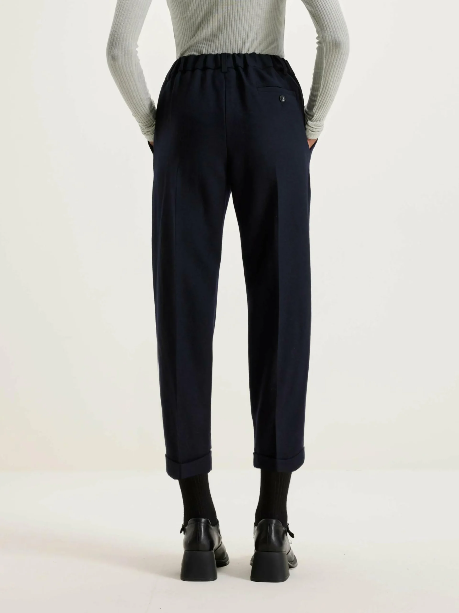 NICHOLSON & NICHOLSON Pantalon Sand Boyfriend En Laine