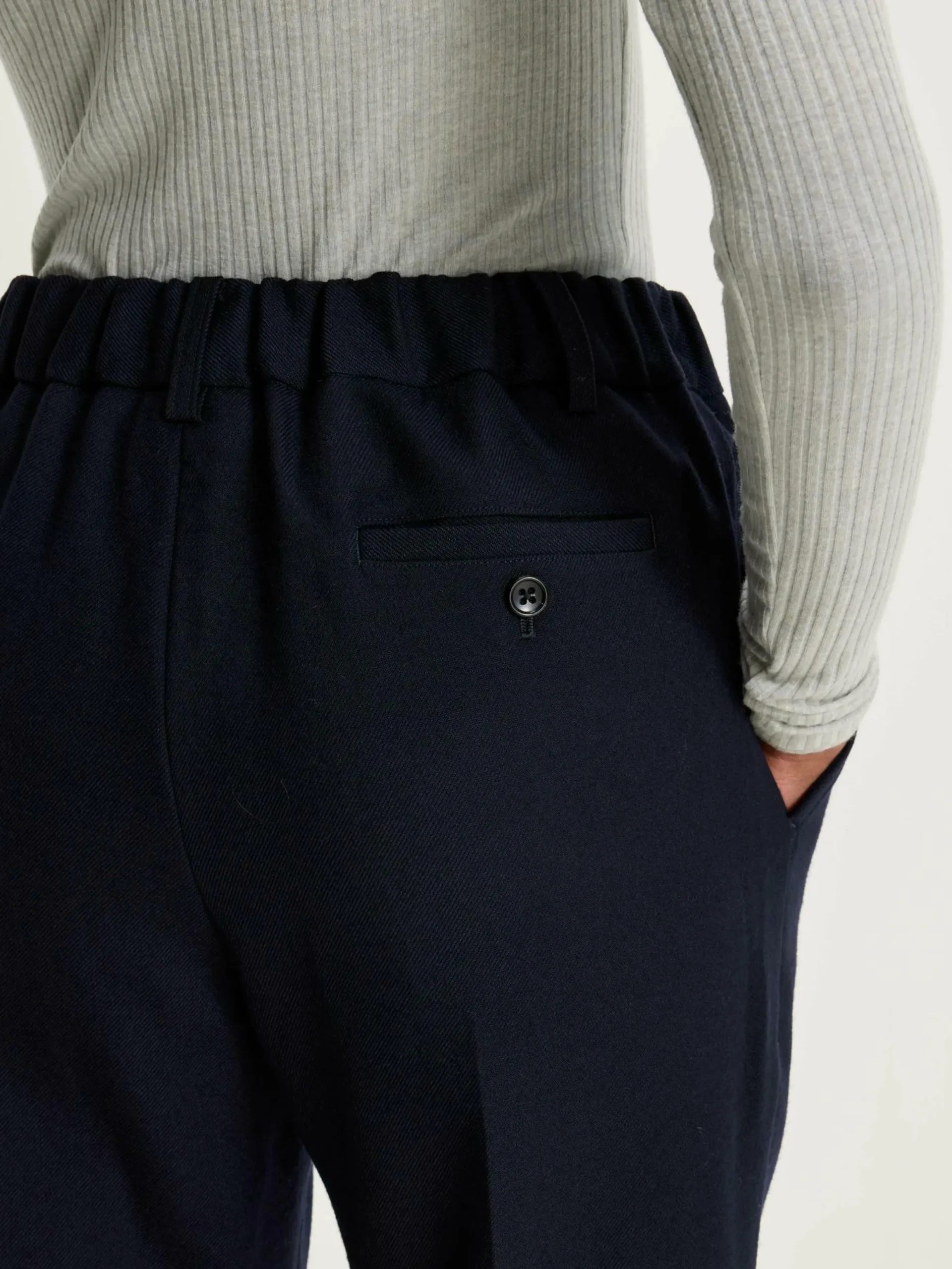 NICHOLSON & NICHOLSON Pantalon Sand Boyfriend En Laine